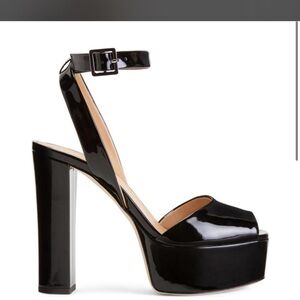 Giuseppe Zanotti Betty Black Patent Platform Sandals